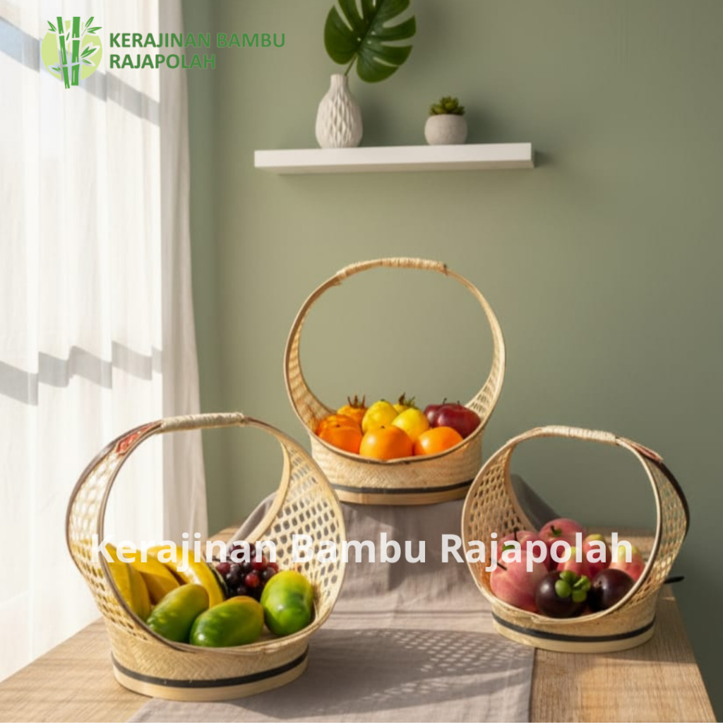 Keranjang Buah Bambu/Keranjang Parcel/Keranjang parcel bambu/Keranjang hampers/Tempat parcel /Tempat