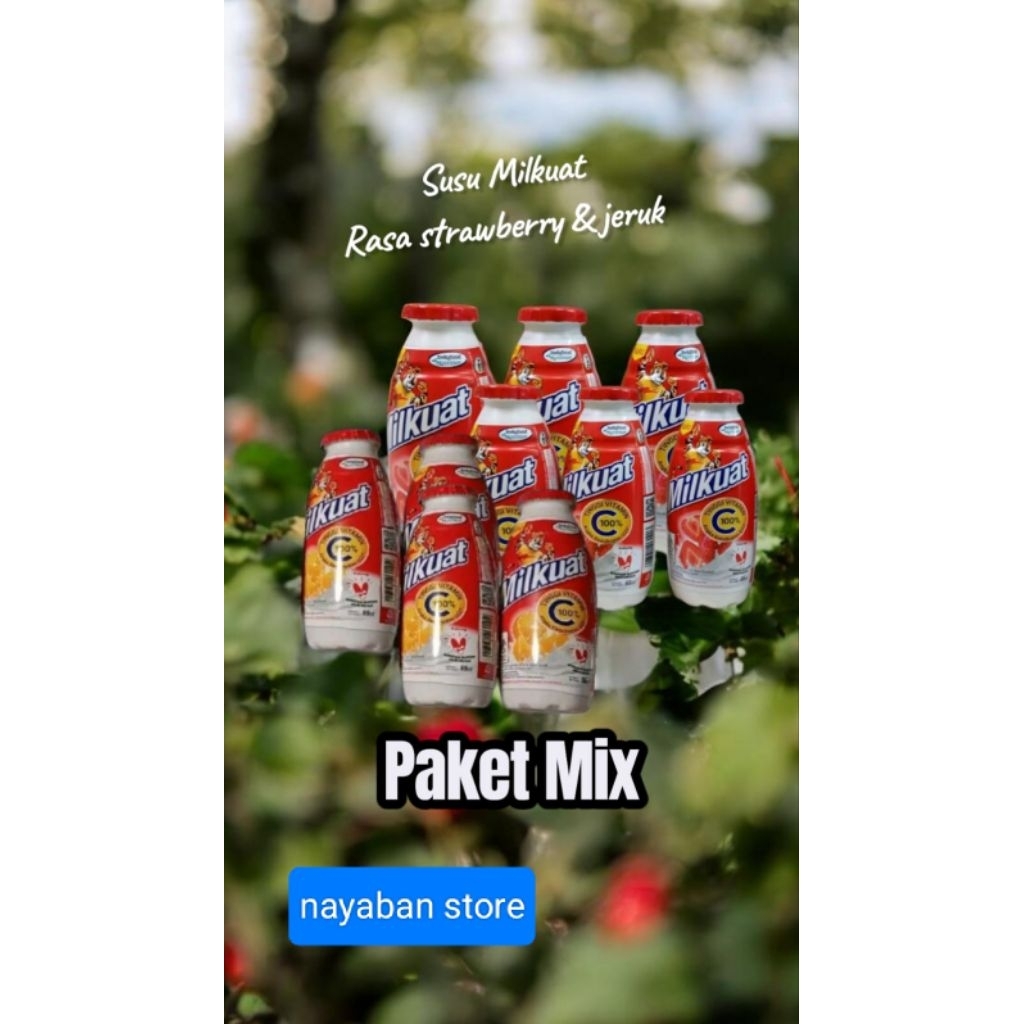 Susu Milkuat botol kecil rasa stroberi paket @15pcs