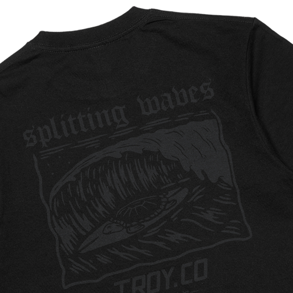 Troy Company Tshirt Black Splitting Wave - Kaos Hitam Lengan Pendek MTD 3558
