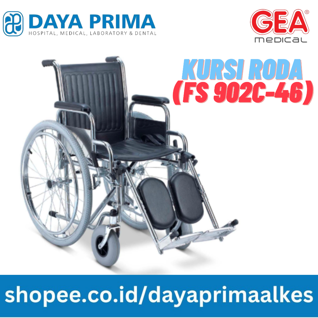Kursi Roda 2 in 1 Model Kaki Naik GEA FS FS 902C-46 // FSFS 902C-46 // FS FS 902C