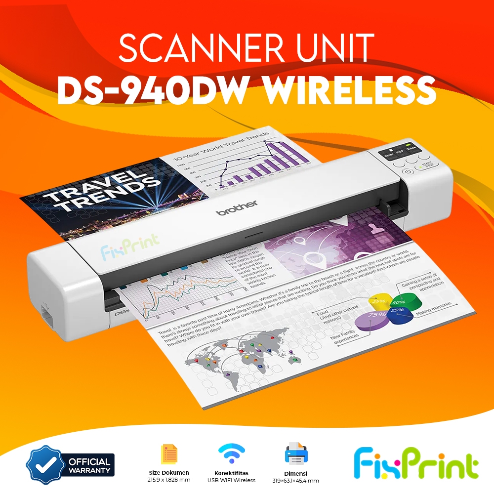 Scanner ADS-1800W Scanner Dokumen Mesin Portable Document Duplex ADF Wireless Pengganti ADS-1700 Ber