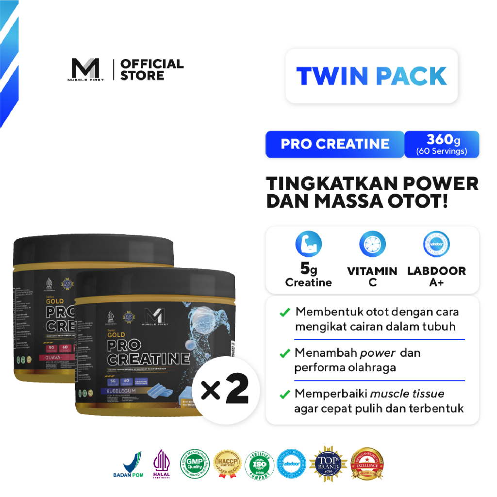 [BUNDLE] MUSCLE FIRST Pro Creatine 360gr x2 Suplemen Fitness