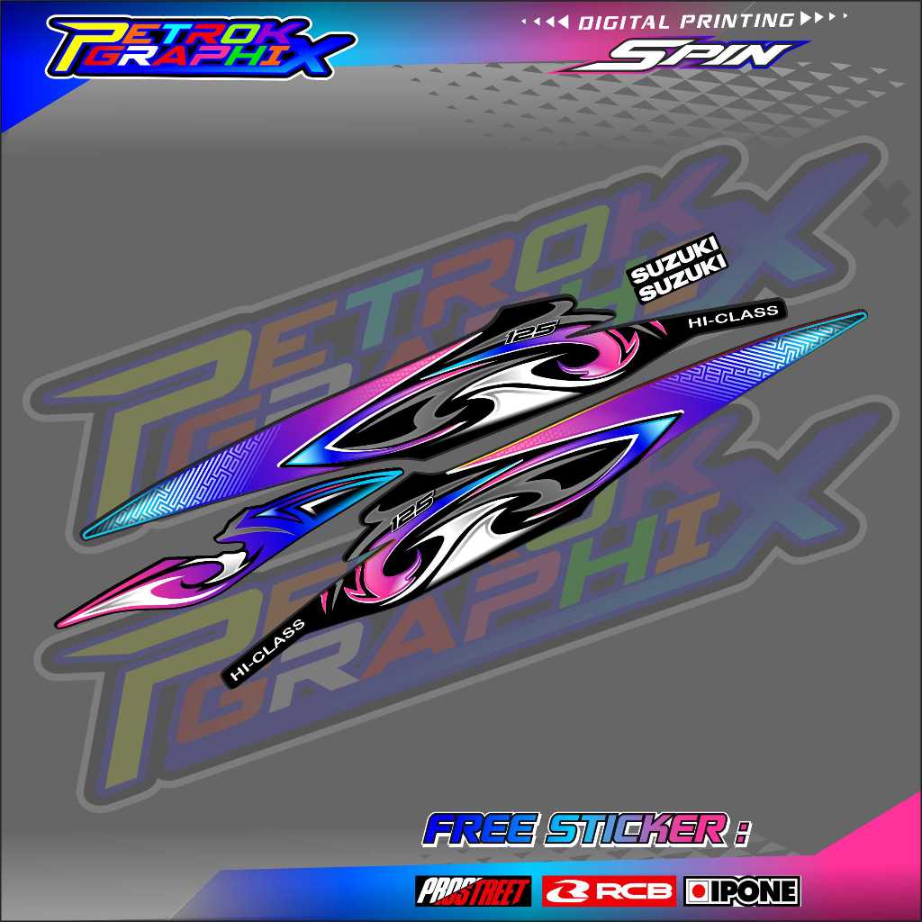 STRIPING VARIASI SUZUKI SPIN 125 / STICKER LIST VARIASI MOTOR SPIN 125