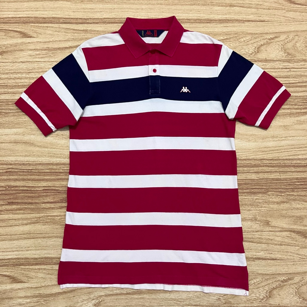 Polo Shirt KAPPA Big Striped Red White (L)