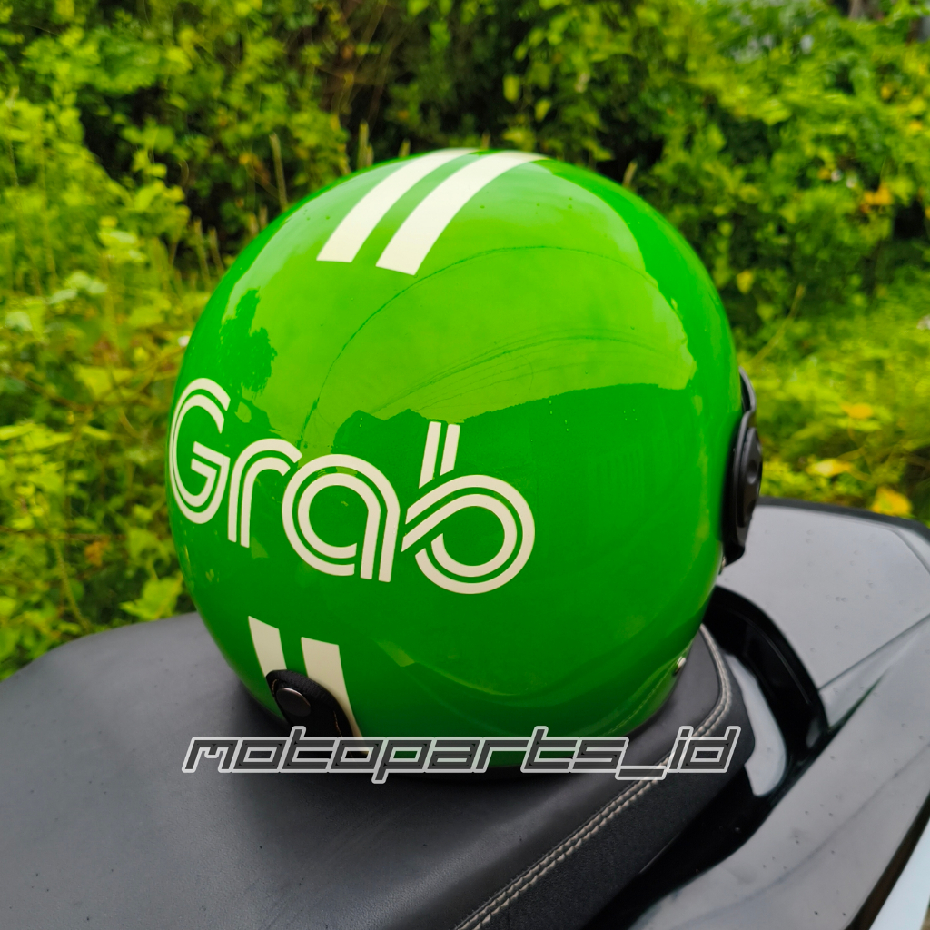 BESTPROMO Helm GrabBike - Helm Ojek Online GrabBike Baru (Model Bogo Pilot) - All Size L