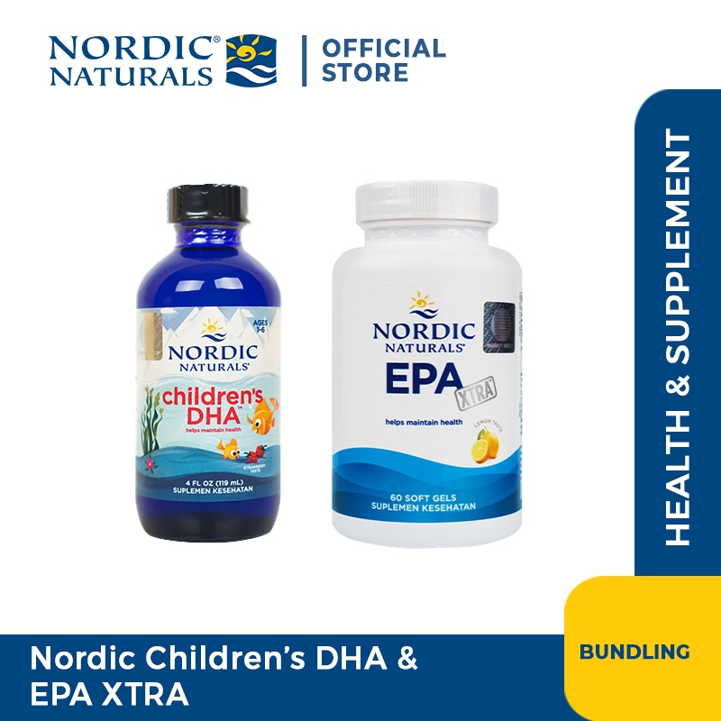 Nordic Naturals Epa Xtra Lemon - 60 Softgels + Children'S Dha Strawberry