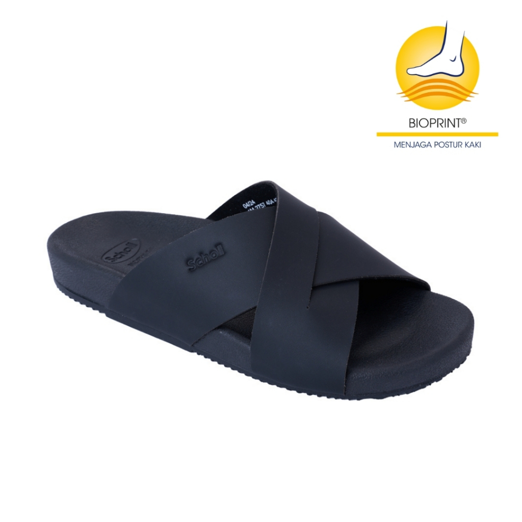 Scholl ADX Black404 Sandal Pria