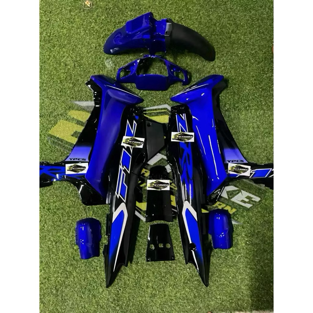 Body set halus yamaha fiz r full cluth hitam biru set striping  terbaru