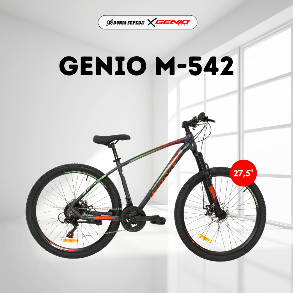 SEPEDA GUNUNG MTB GENIO M - 542 UKURAN 27.5 INCH FRAME ALLOY