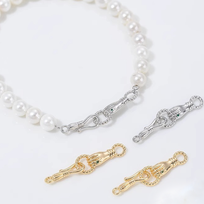 Kaitan Tembaga Lapis Emas 18K, Kaitan Kalung, Kaitan Gelang Mutiara, Clasp Kalung Gelang