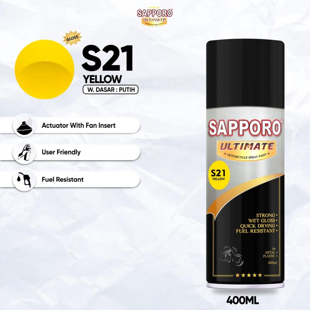 Sapporo Ultimate S21 Yellow / Sapporo Ultimate / Cat Semprot / Cat Aerosol Terbaik / Sapporo Spray /