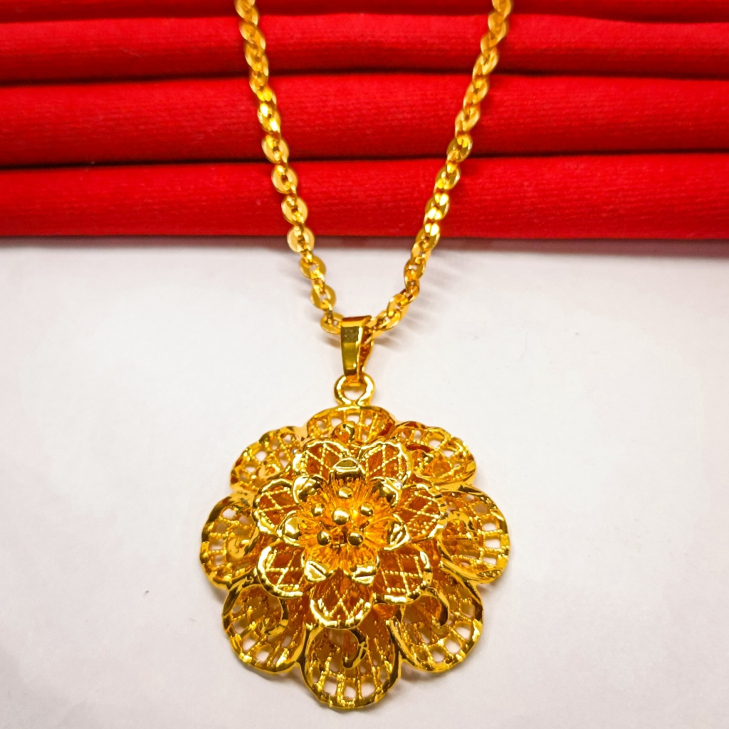 Kalung+Liontin Kendari Perhiasan Aksesoris Titanium Asli Wanita Anti Karat Emas Gold XUPING Dubai