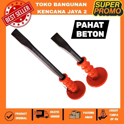 Pahat Beton | Betel Besi Topi JUMBO - Betel Tembok Gagang Karet 8,12 Inch Terlaris