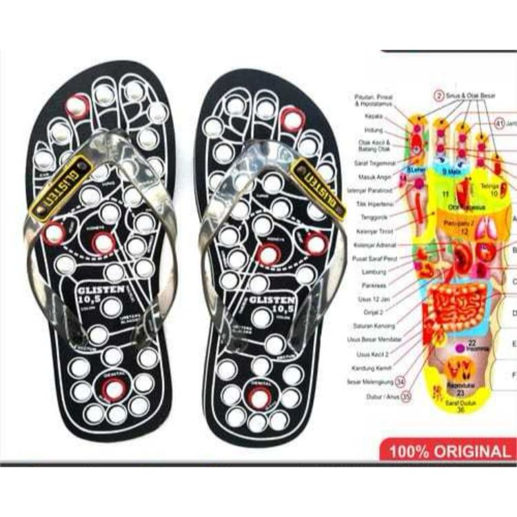 jepit Refleksi/Rematik/Kesehatan/Terapi/Asam Urat Sandal Refleksi Kesehatan dengan Duri Kayu dan Sol