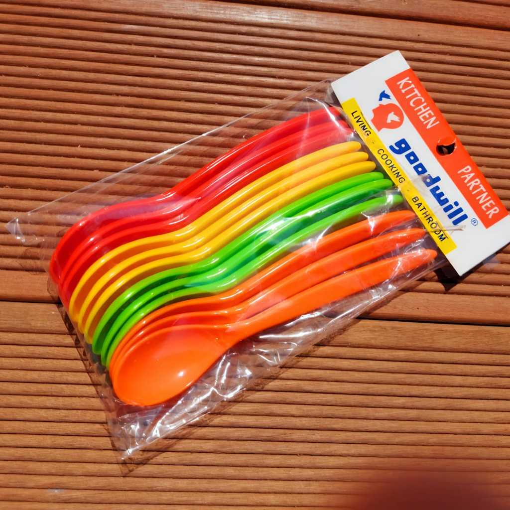 Sendok Semi Melamin Bayi Food Grade 4 Warna Acak Sendok Makan Bayi Plastik / Sendok Kecil p Plastik 