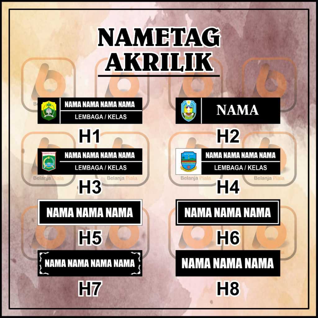 NAME TAG PAPAN NAMA | PAPAN DADA AKRILIK PRINT UV  DOBEL | NAME TAG SATUAN CANTIK