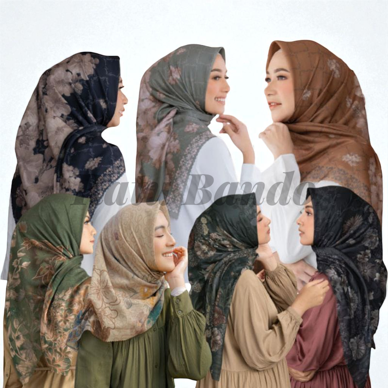 Grosir 12 Pcs Hijab Segiempat Motif Random Kerudung Motif Segiempat Bahan Voal Lasecurt