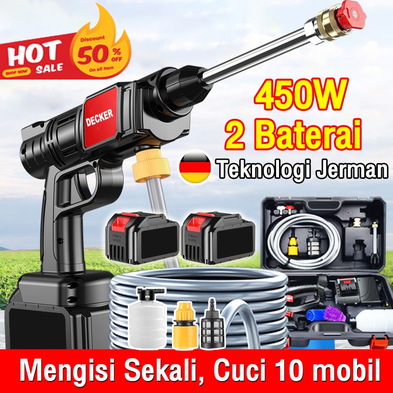 DECKER Jet Cleaner Cuci Mobil 998V 130Bar Mesin Peralatan Mesin Alat Cuci Motor Mobil Mini Portable 