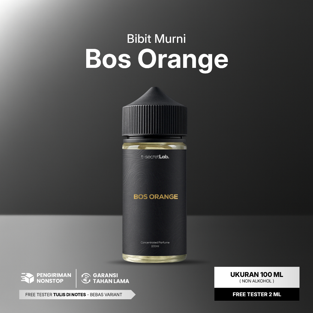 Bos Orange - Bibit Parfum Murni Non Alkohol Wangi Tahan Lama Aroma Citrus Fruity Spicy