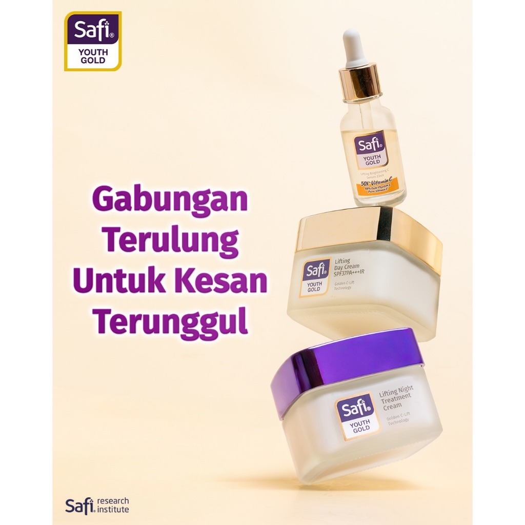 Safi Malaysia Paket Skincare Serum Cream Malam Siang Flek Bintik Hitam Antipenuaan