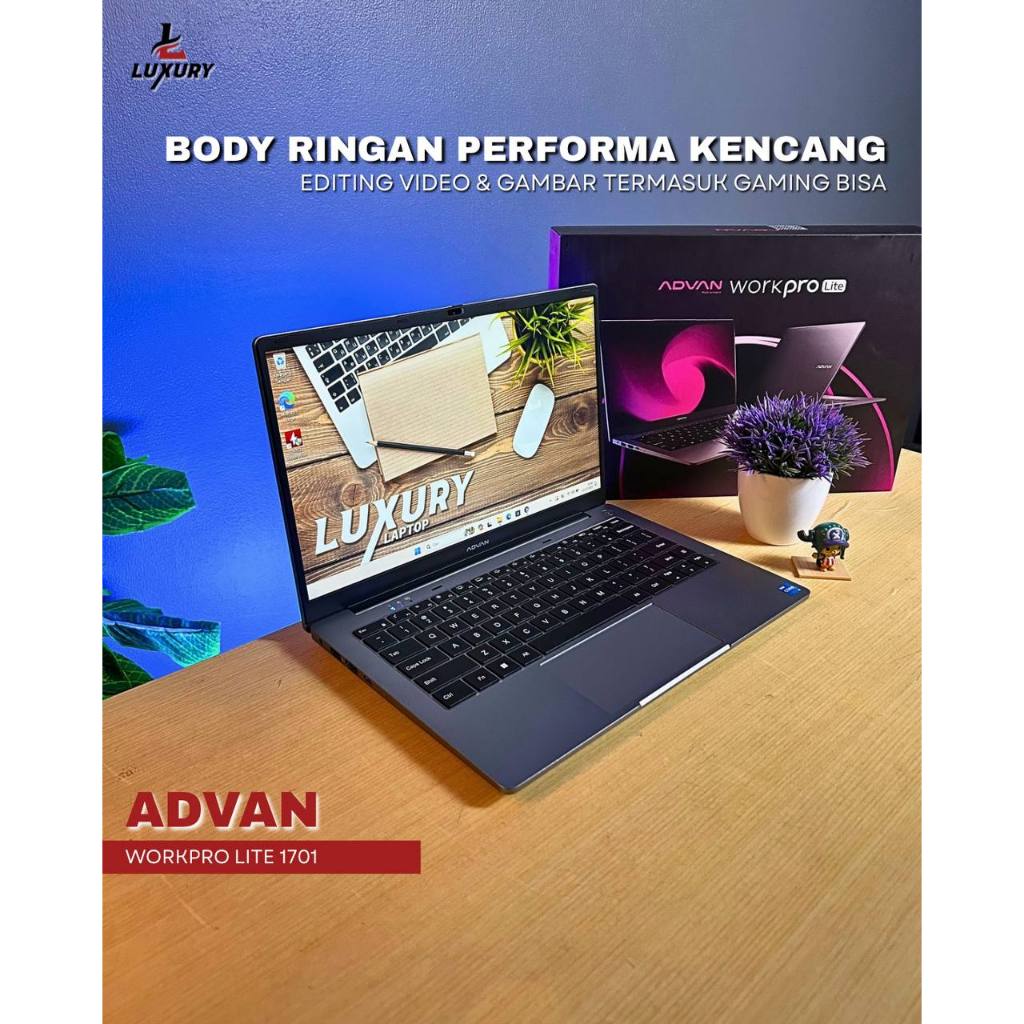 LAPTOP ADVAN WORKPRO LITE 1701 CORE I5 GEN 12 RAM DDR4 3200MHZ SSD SECOND