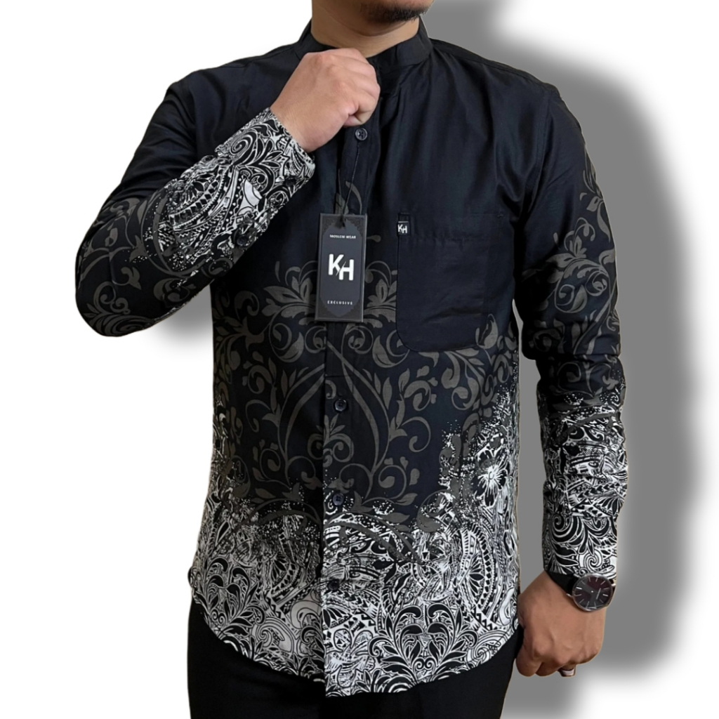 Kemko KH 009 Baju Koko Batik Pria Lengan Panjang Katun High Quality