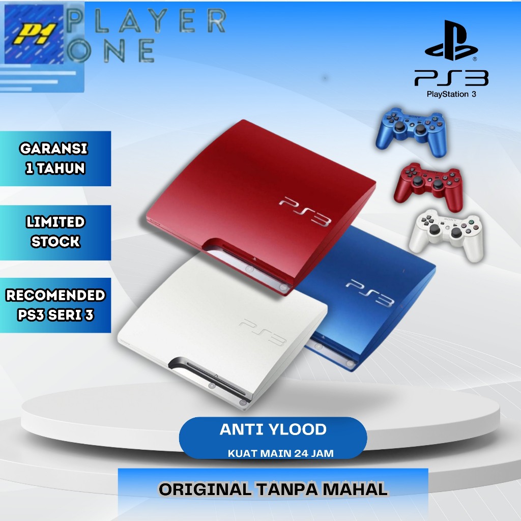 Sony PlayStation 3 Slim Seri 30 Asli CFW/VOID - Gamepad Wireless - Garansi 1 Tahun