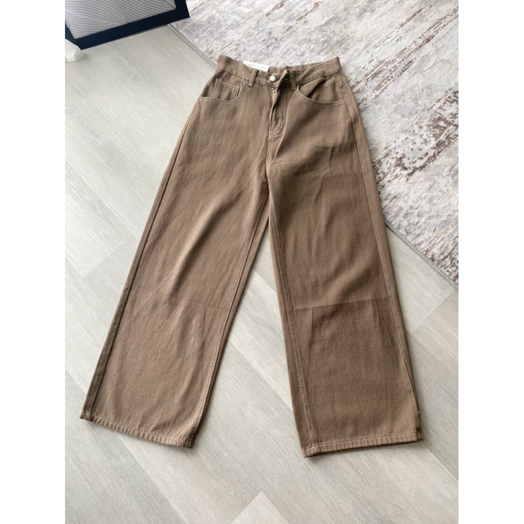 CELANA JEANS WANITA KULOT COKLAT
