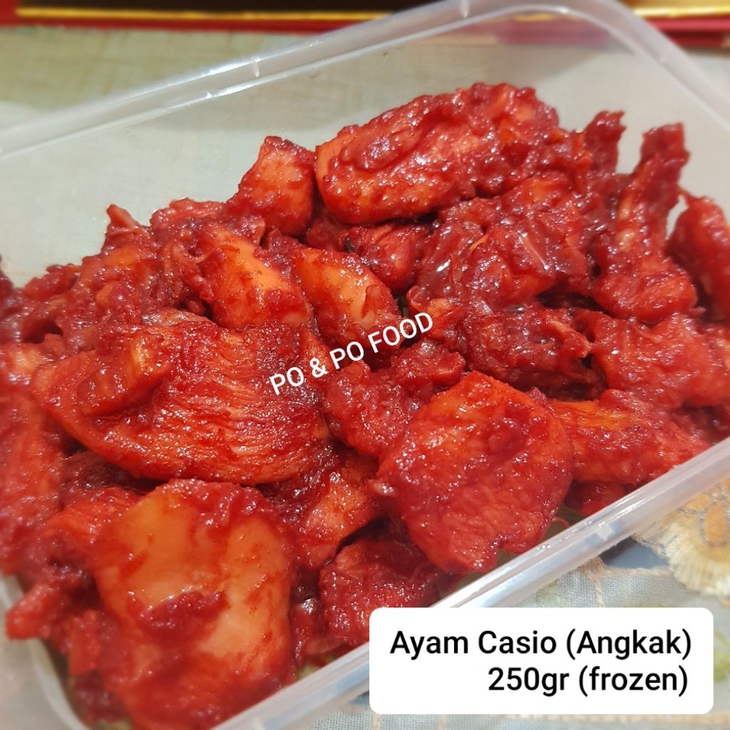 Ayam Casio Manis / Ayam Angkak 250gr frozen (warna merah nya asli dari Angkak)