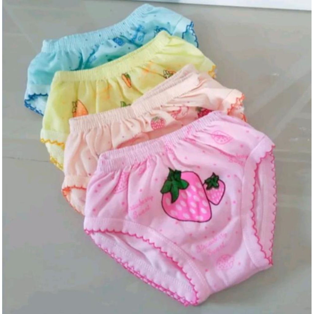 celana dalam anak wanita 12 pcs // CD celana dalam anak motif strawberry