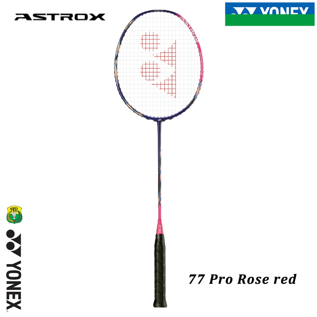 Bulu tangkis Racket-Badminton YONEX ASTROX 77 Pro RED Karbon Lengkap Individu 4U 26Lbs 83g Made In-J