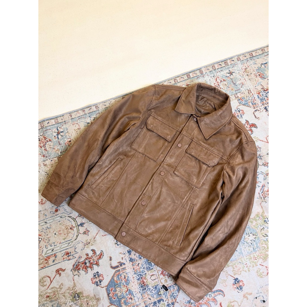 Trucker Jacket Velvet Suede Material by Mind Bridge