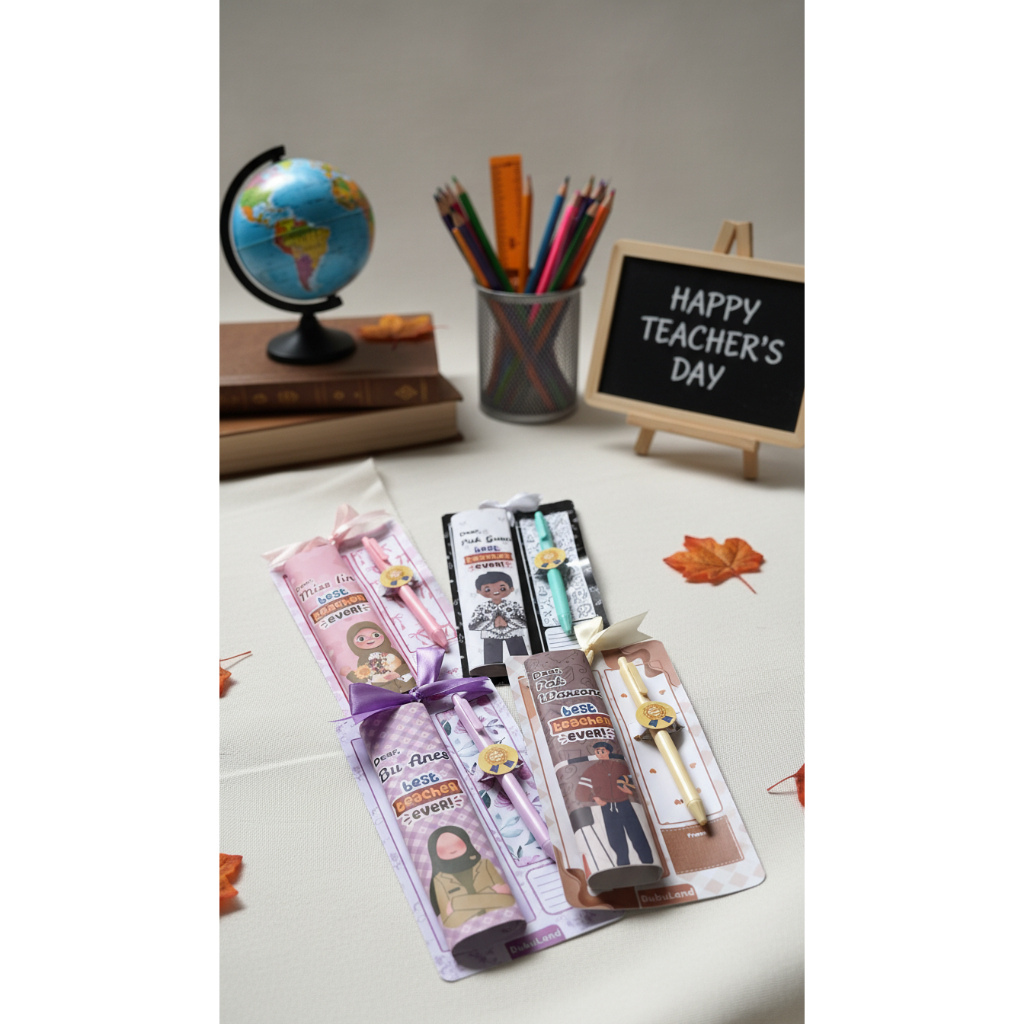 Hadiah Hari Guru Custom Nama | kado mini untuk hari guru murah | souvenir hari guru unik dan lucu - 