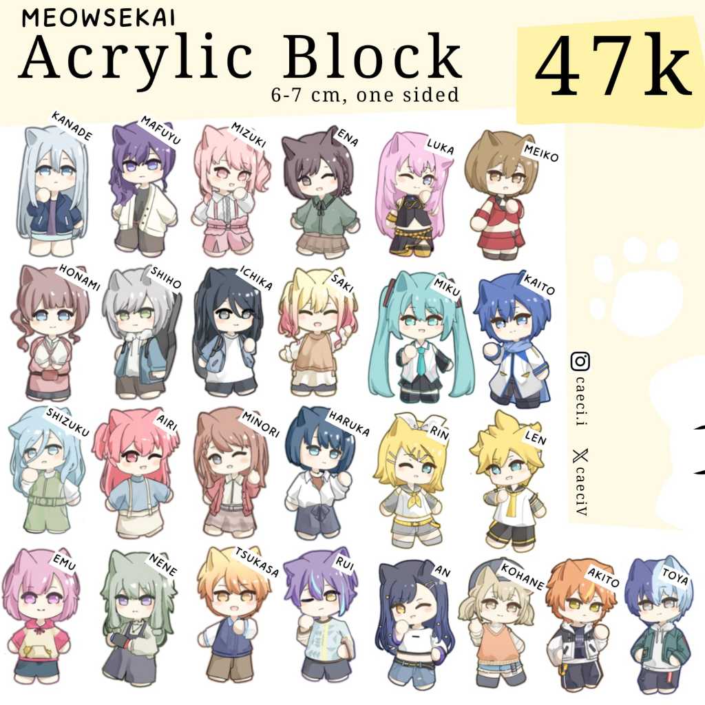 [PROJECT SEKAI FANMERCH BY CAECI] Acrylic block Project Sekai Chibi