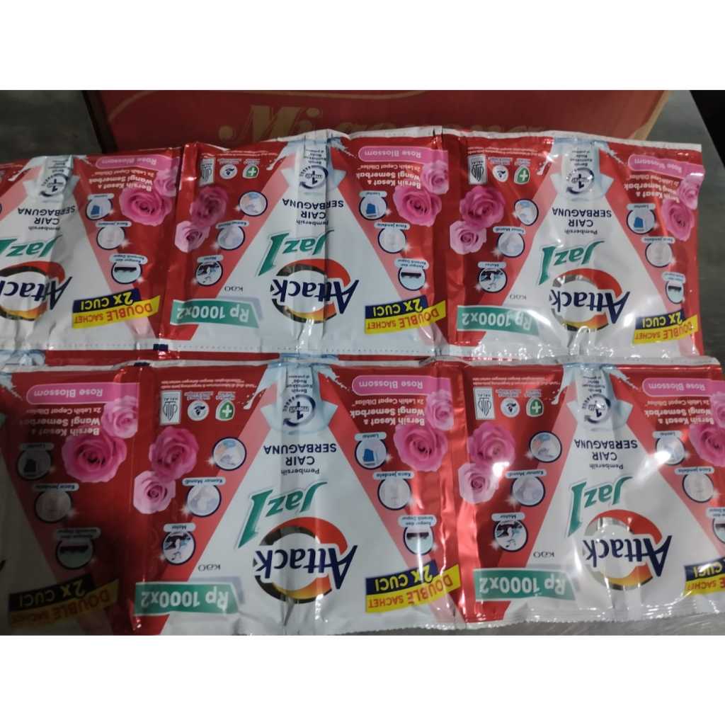 PAKET (3 RENCENG) JAZ 1 ATTACK DETERJENT CAIR 1 RENCENG 12 SACHET