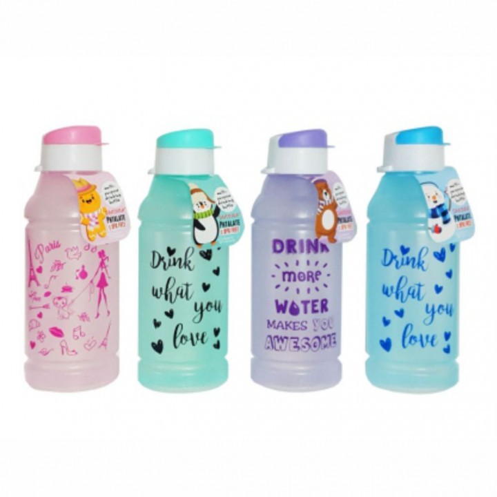 Botol minum plastik penutup klip Kapasitas 500 ml