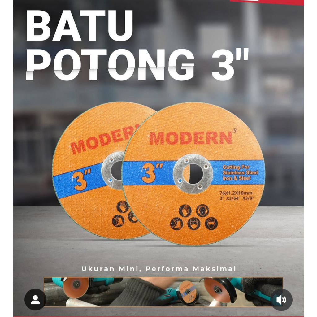 Modern Mata gerinda potong 3" - mata potong besi stainless
