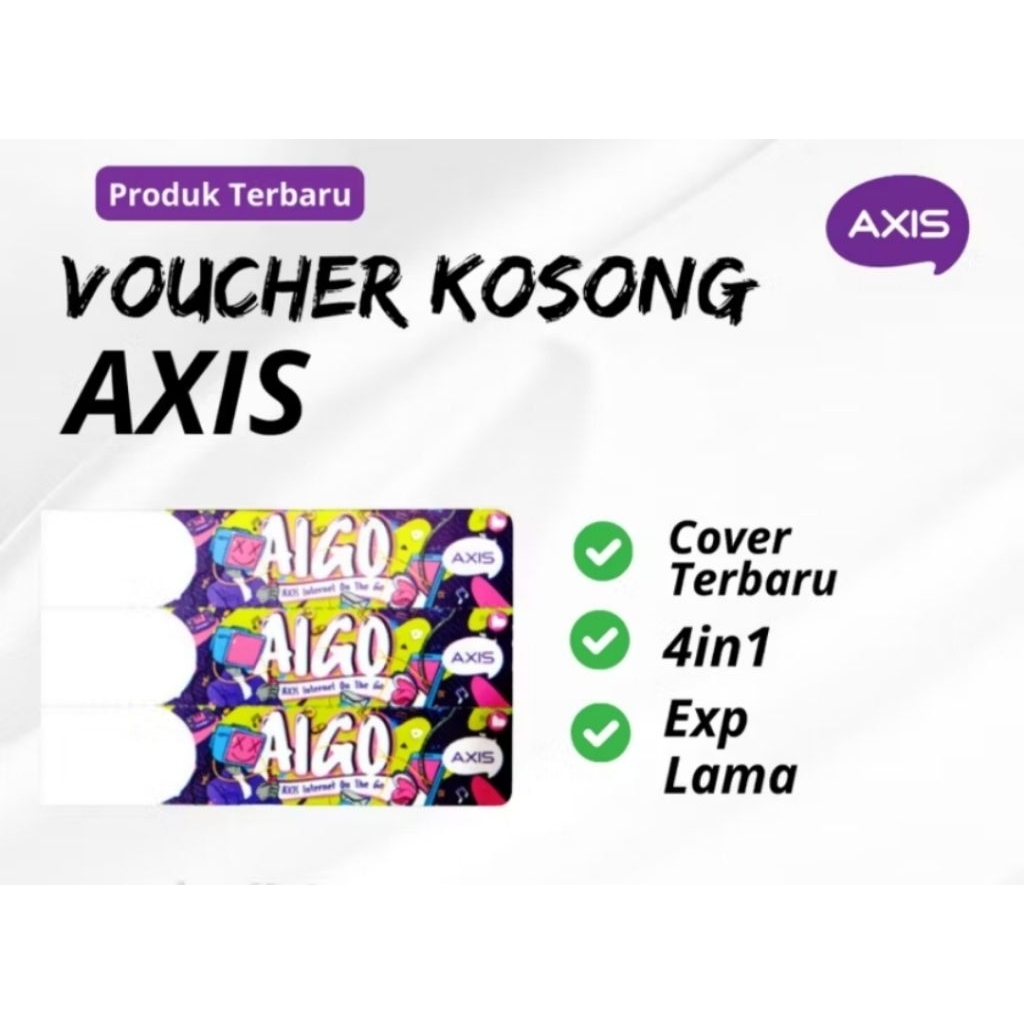 VOUCHER KOSONG AXIS BAHAN INJEK MODEL TERBARU 1 LEMBAR 3 SN MURAH BAHAN BAGUS DAN TEBAL