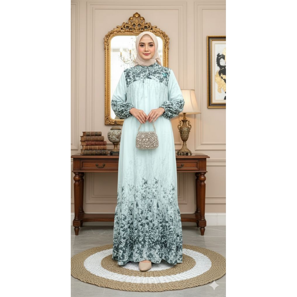 Gamis Syar'i Ceruty Babydoll Set Kerudung/Set Gamis Ceruty Babydoll Busui Friendly