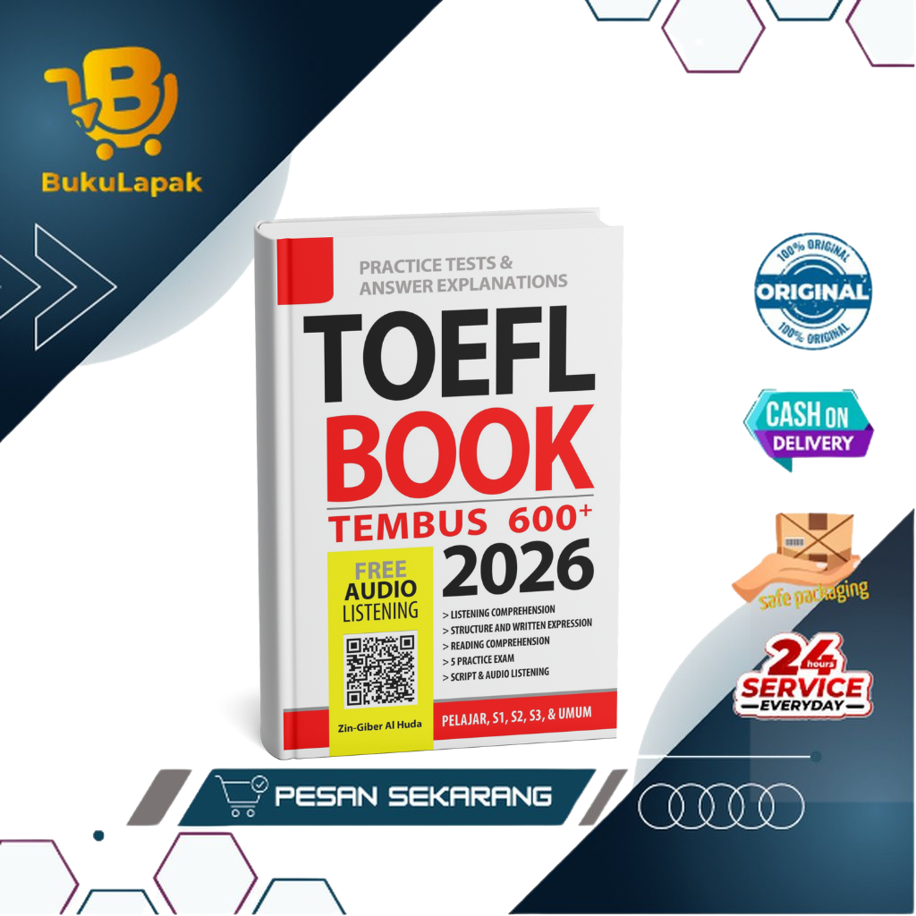 Buku Tes Toefl - TOEFL BOOK 2026 - Buku Toefl - Media Eduka