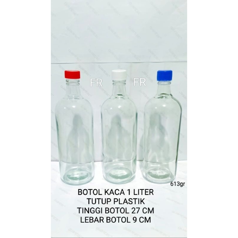 botol kaca bening 1000ml botol kaca 1 liter botol kaca jamu botol madu