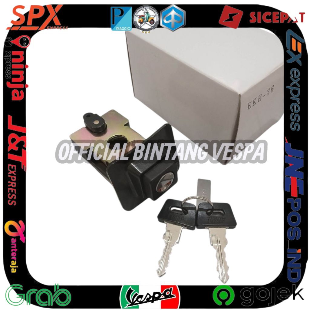 Rumah kunci jok vespa spartan komplit / Kunci jok spartan