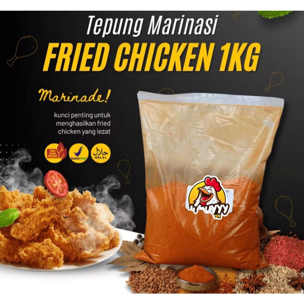 Bumbu Marinasi Ayam Fried Chicken 1802 Crispy Premium 1KG | Tepung Marinasi Fried Chicken 1 Kg | Bum