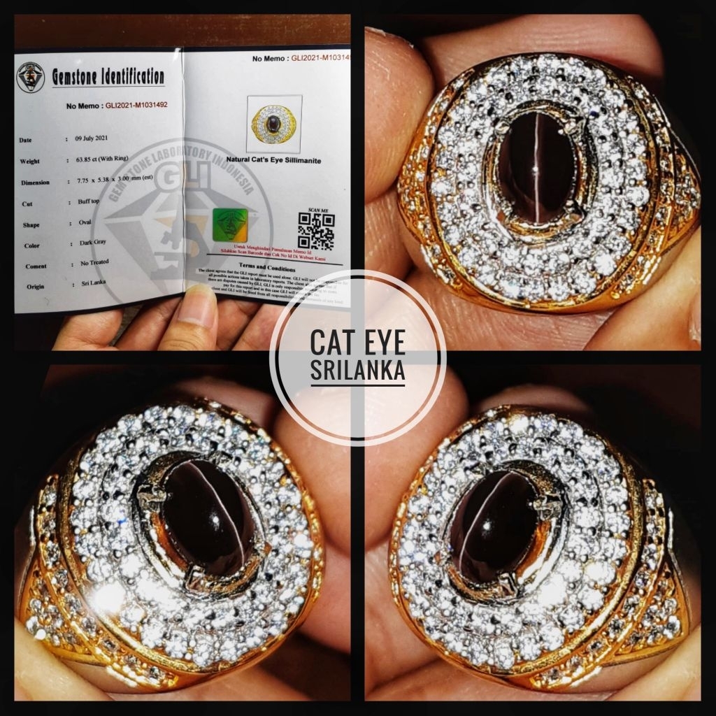 natural batu permata cat eye Srilanka ceylon