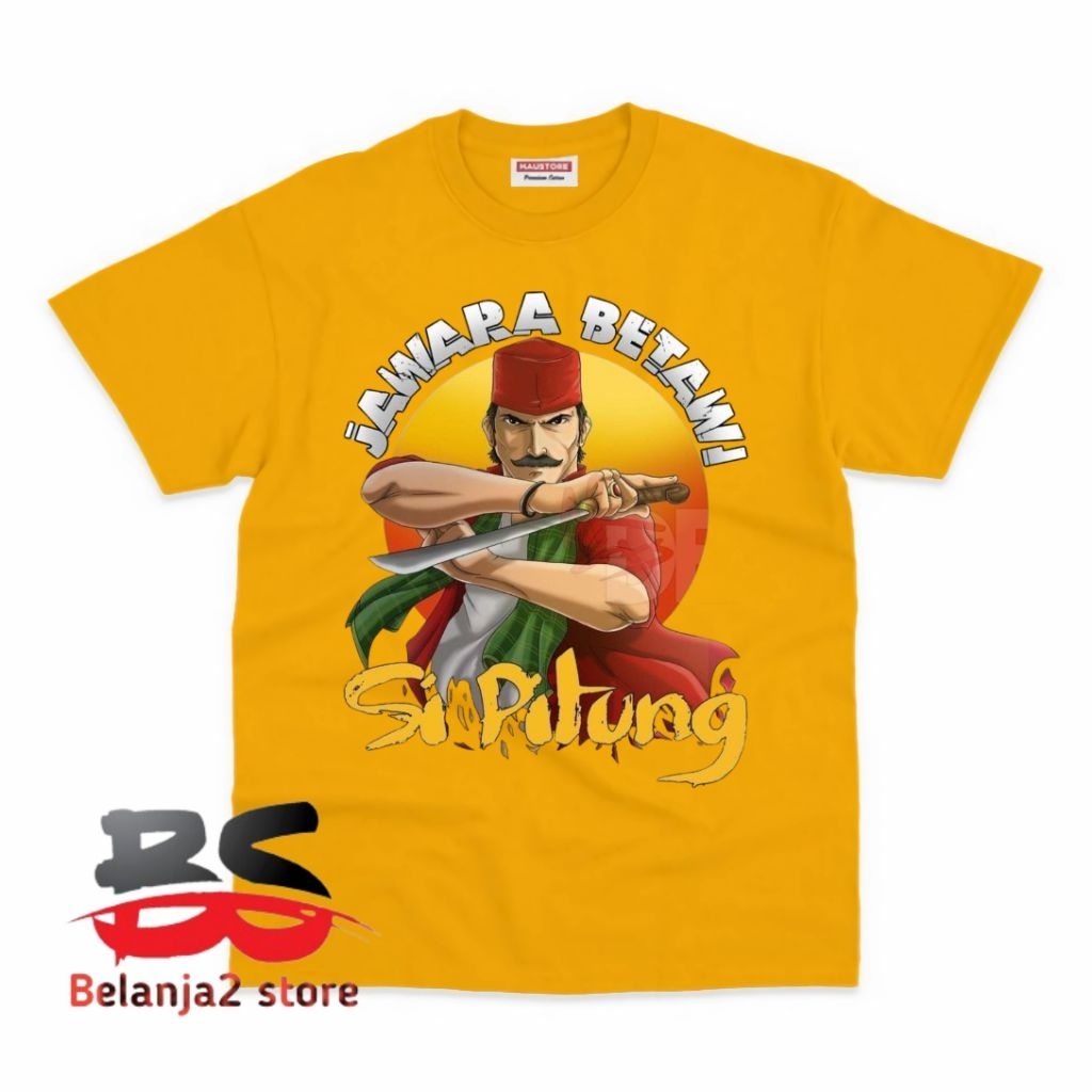 BAJU ANAK KAOS ANAK MOTIF GAMBAR SI PITUNG JAWARA BETAWI ATASAN ANAK FREE NAMA