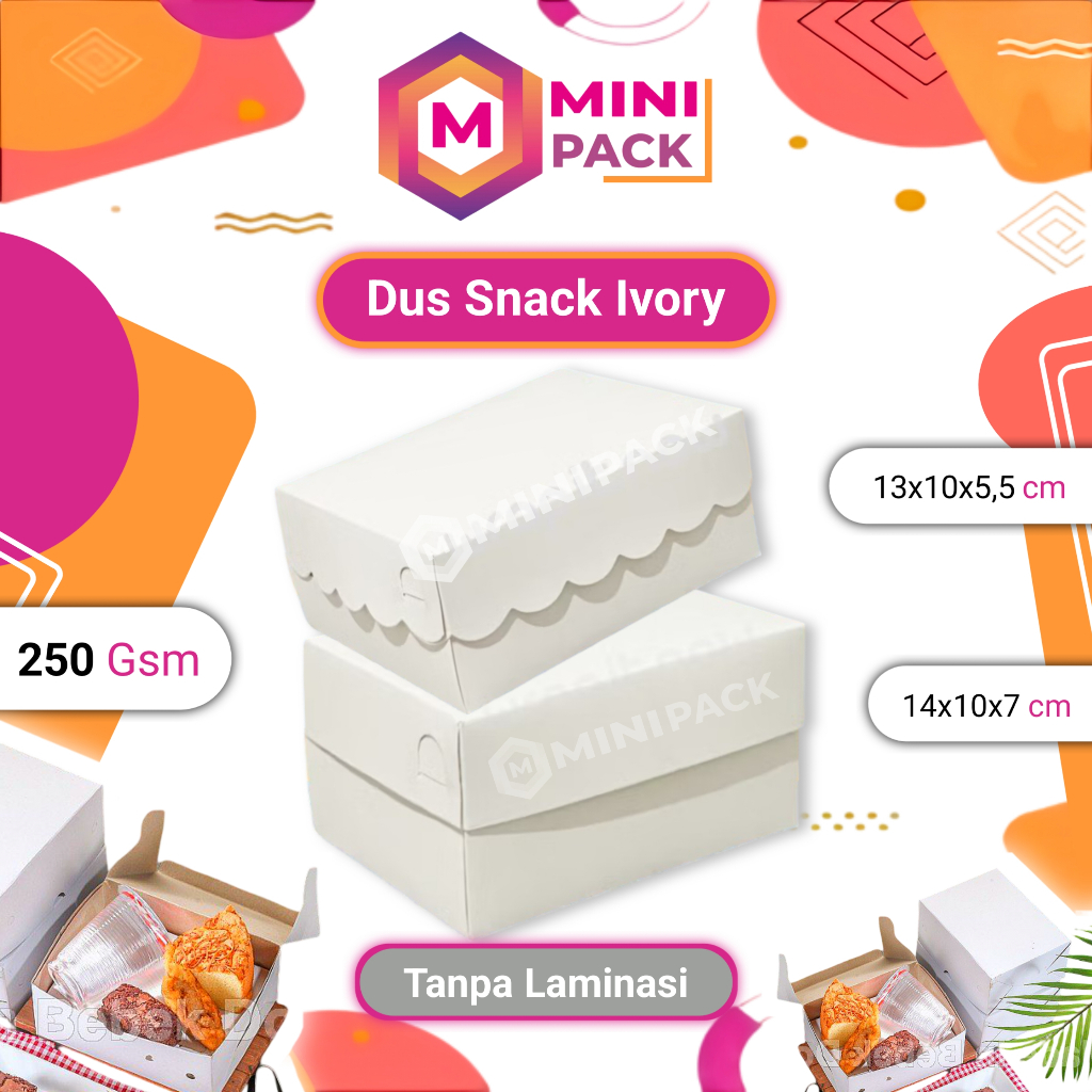 Dus Snack Box Snack Arisan Putih Ivory Premium Renda 13x10x5 14x10x7 13x10 14x10 MINIPACK