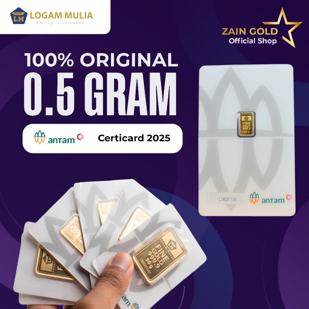 Zain Gold Logam Mulia Emas Antam 0,5 gr / Emas Antam