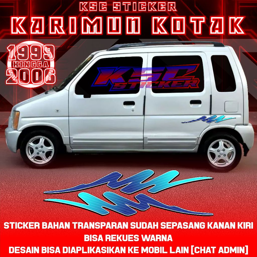STICKER TRANSPARAN STIKER MOBIL SUZUKI KARIMUN KOTAK MOTIF BRUSH PAINTING STIKER MOBIL KARIMUN
