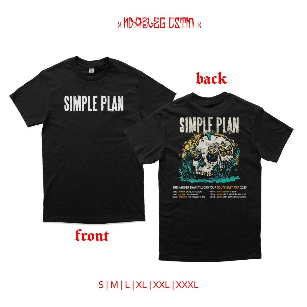 Kaos band simple plan tour asean live tshirt simple plan tour south east asia combed 24s