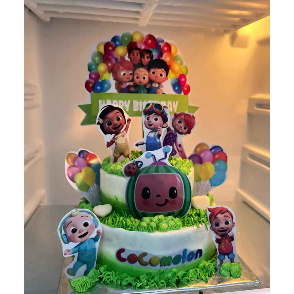 cake cocomelon/ cake ulang tahun tingkat/ cake ulang tahun uk 12/18